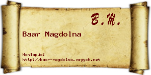 Baar Magdolna névjegykártya